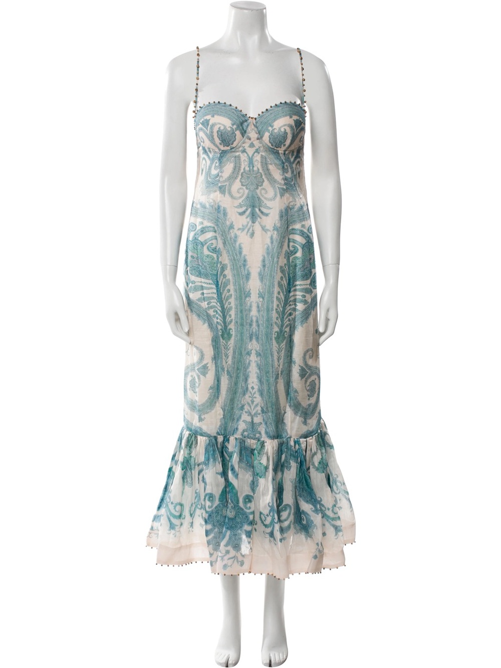 Zimmerman Teal Paisley Mermaid Midi. Size 1